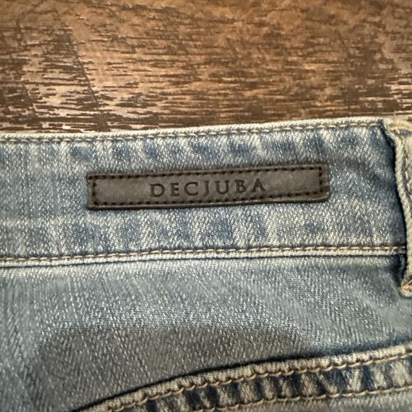 DECJUBA Jeans Boyfriend Mid Rise Ankle Distressed Blue Denim AUS Size 8 US 4 New - Picture 5 of 11